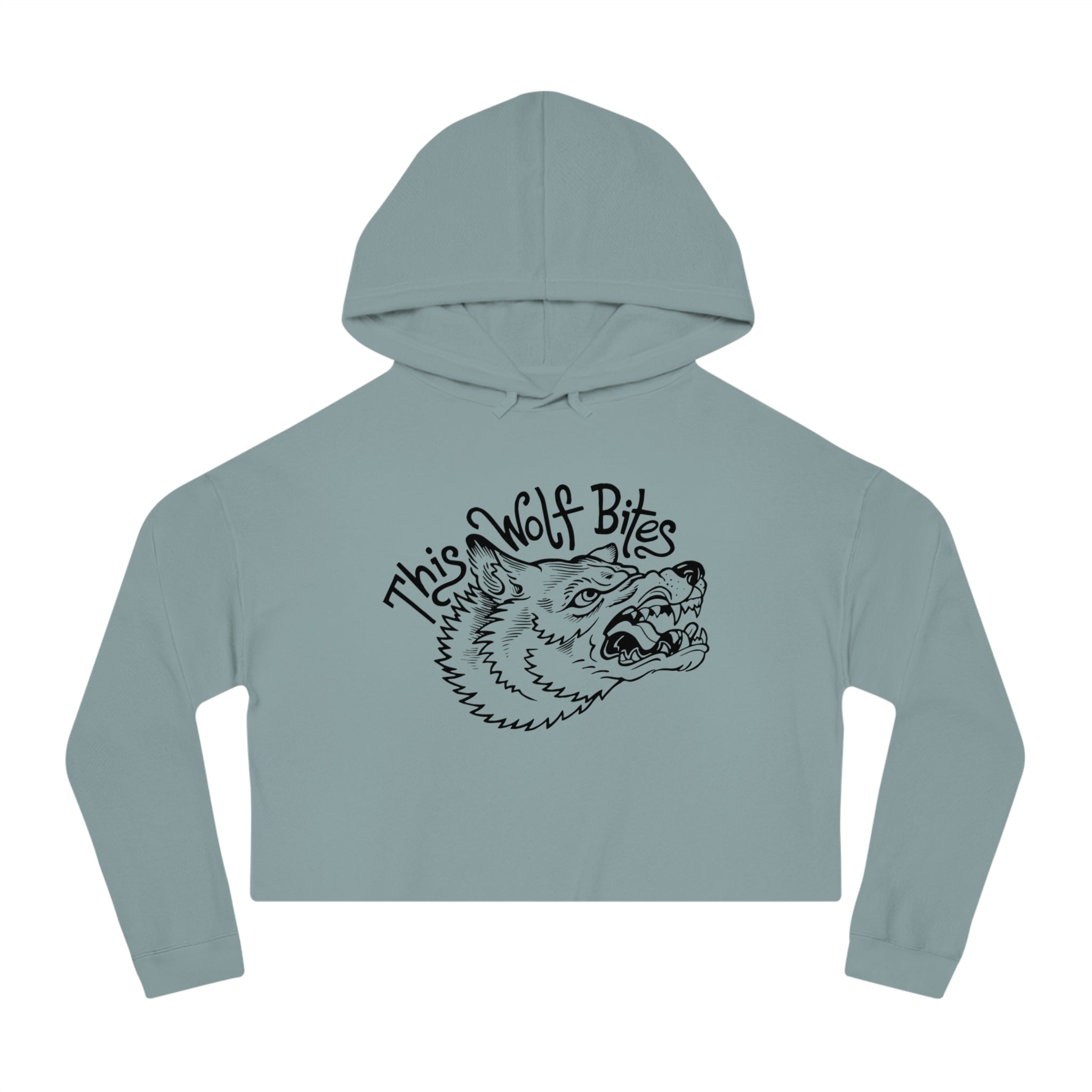 THIS WOLF BITES WOMENS CROPPED HOODIE