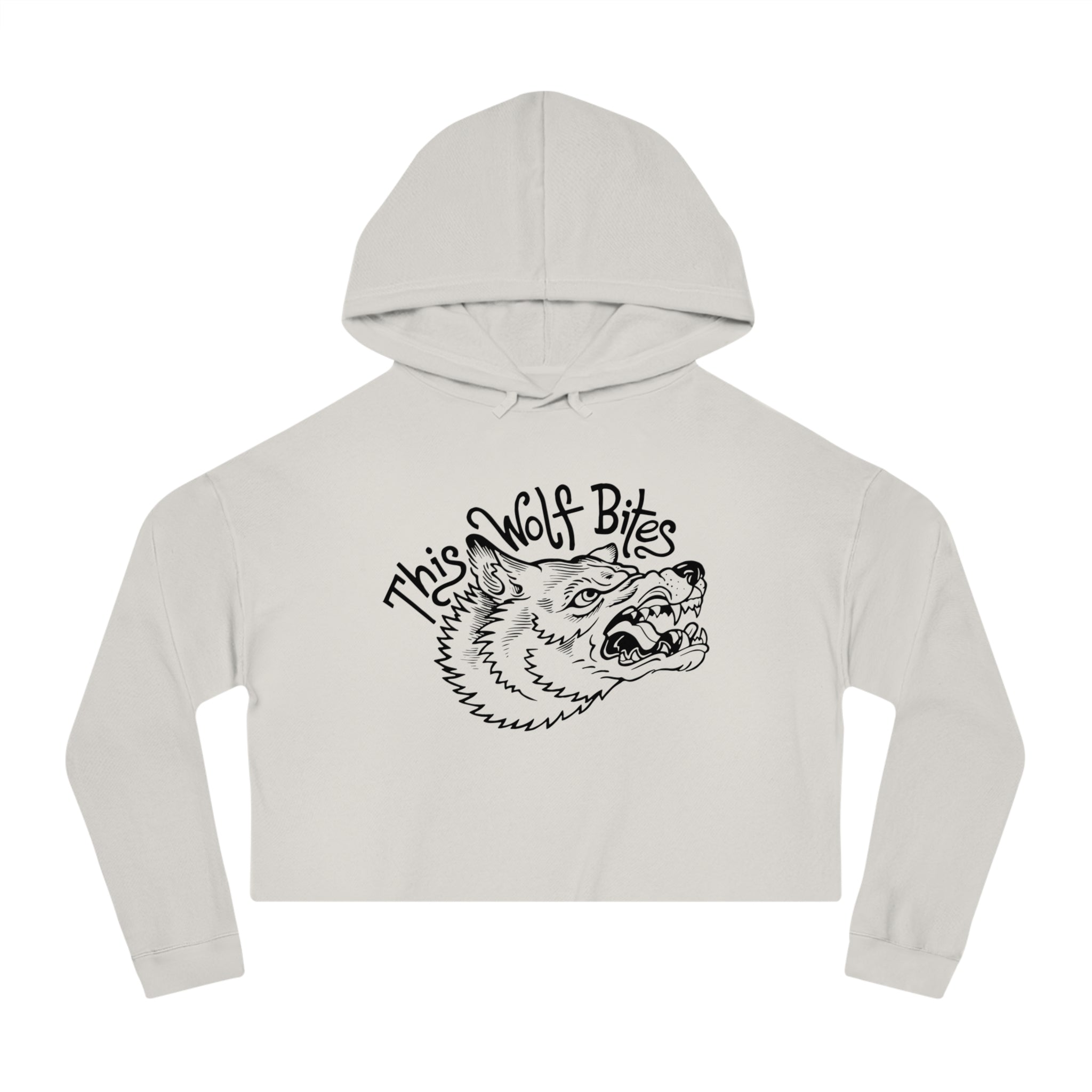 THIS WOLF BITES WOMENS CROPPED HOODIE