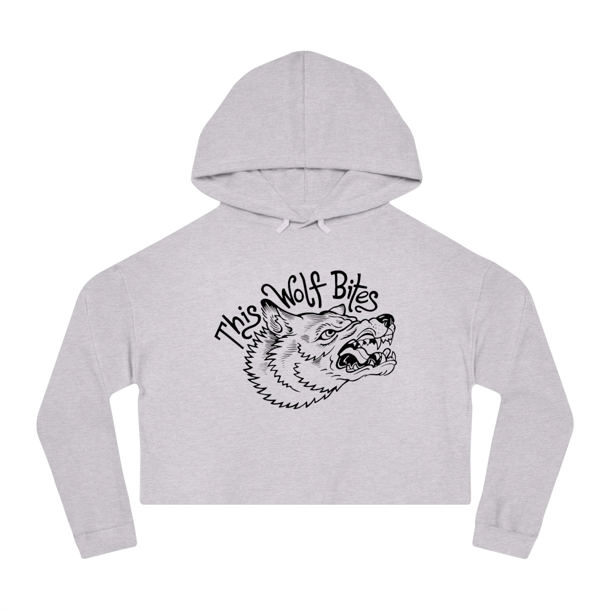 THIS WOLF BITES WOMENS CROPPED HOODIE