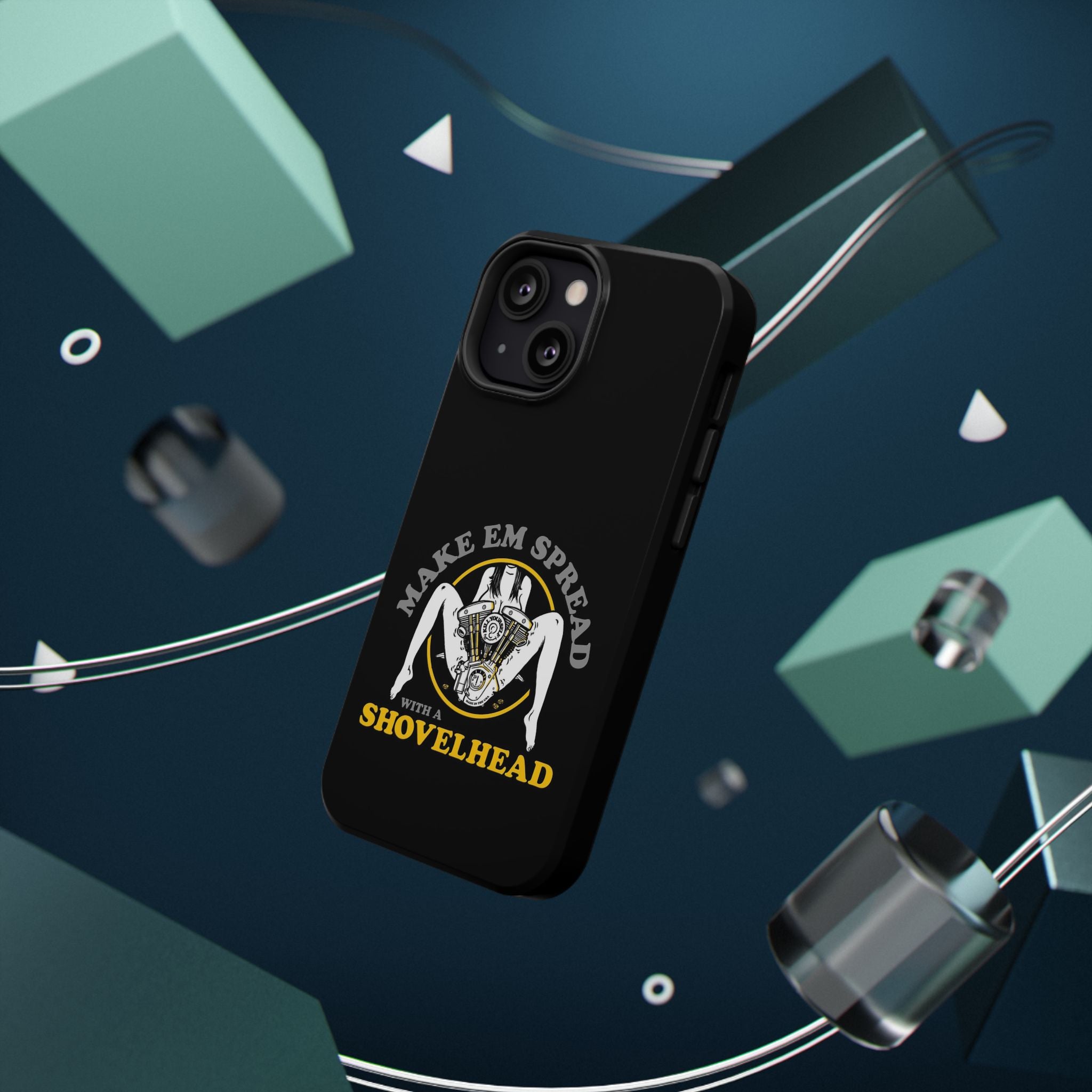 "Make 'Em Spread with a Shovelhead" phone case