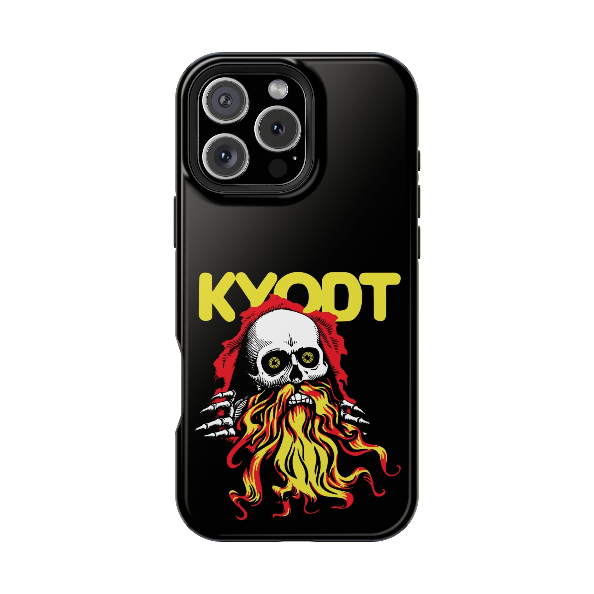 Impact-Resistant Phone Case — 'KYØDT' Flaming Skull Graphic