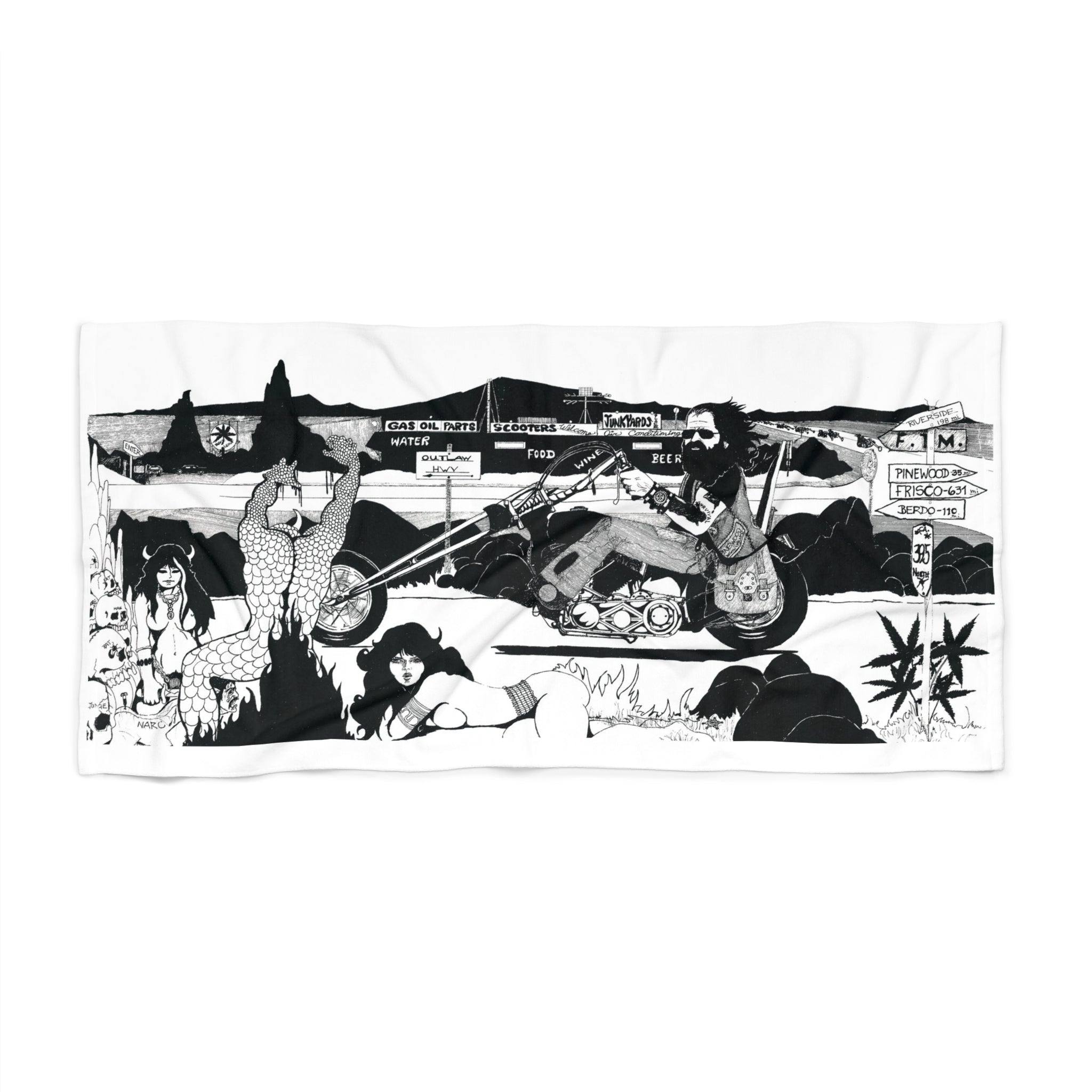 Outlaw Highway Beach Towel