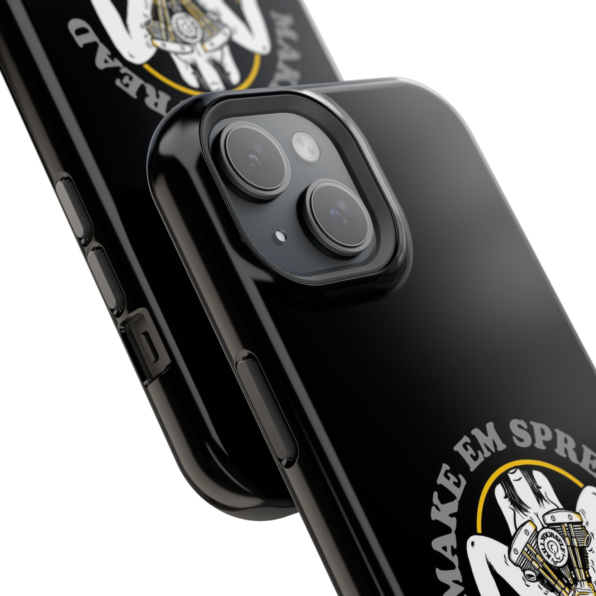 "Make 'Em Spread with a Shovelhead" phone case