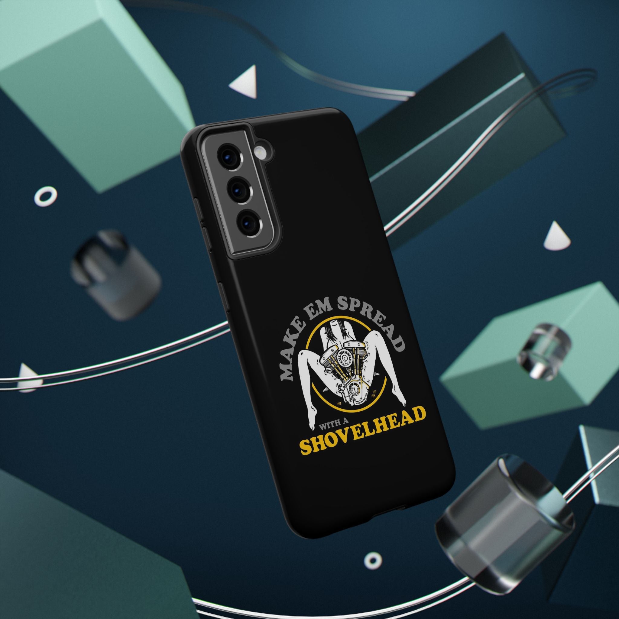 "Make 'Em Spread with a Shovelhead" phone case