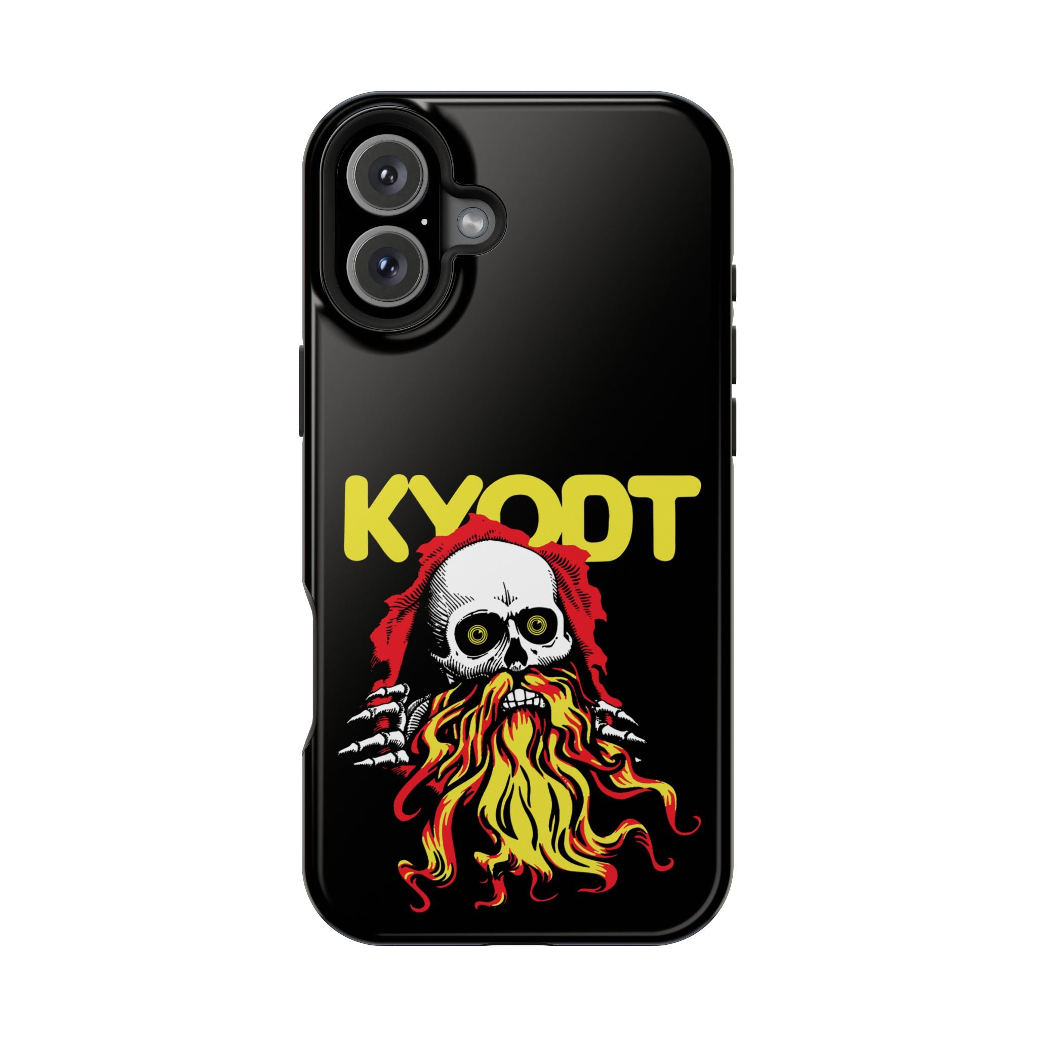 Impact-Resistant Phone Case — 'KYØDT' Flaming Skull Graphic
