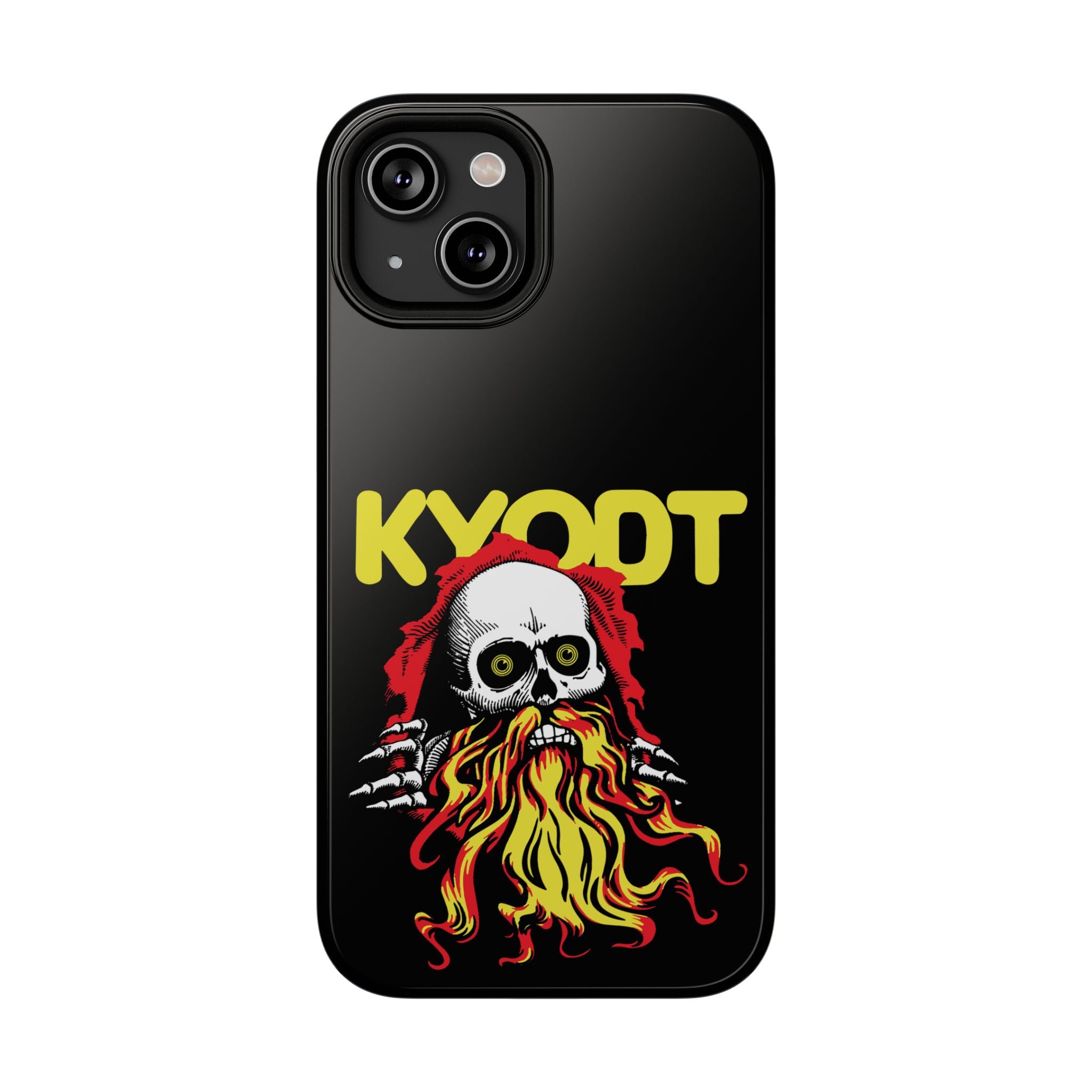 Impact-Resistant Phone Case — 'KYØDT' Flaming Skull Graphic