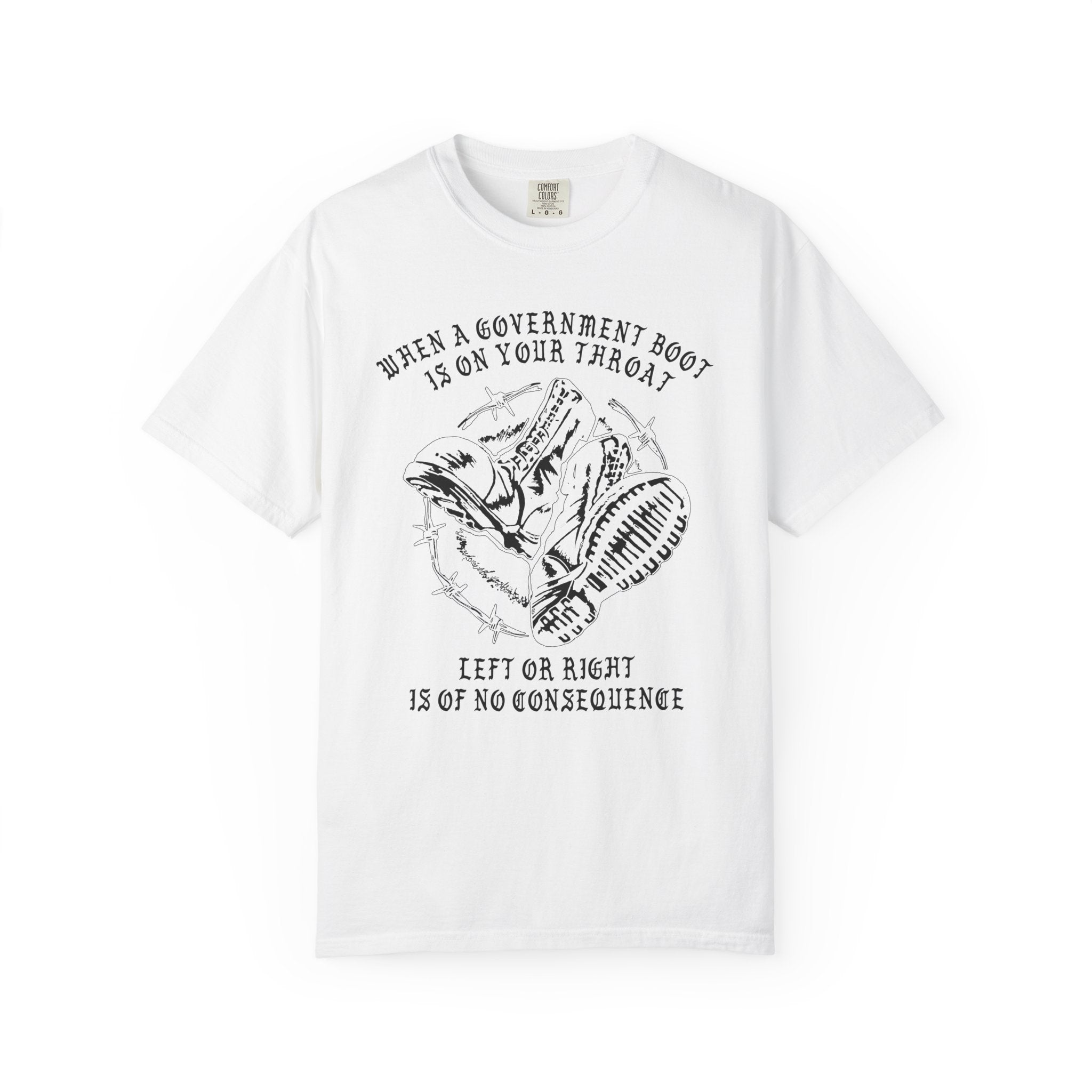 GOVERNMENT BOOTS WHITE TSHIRT