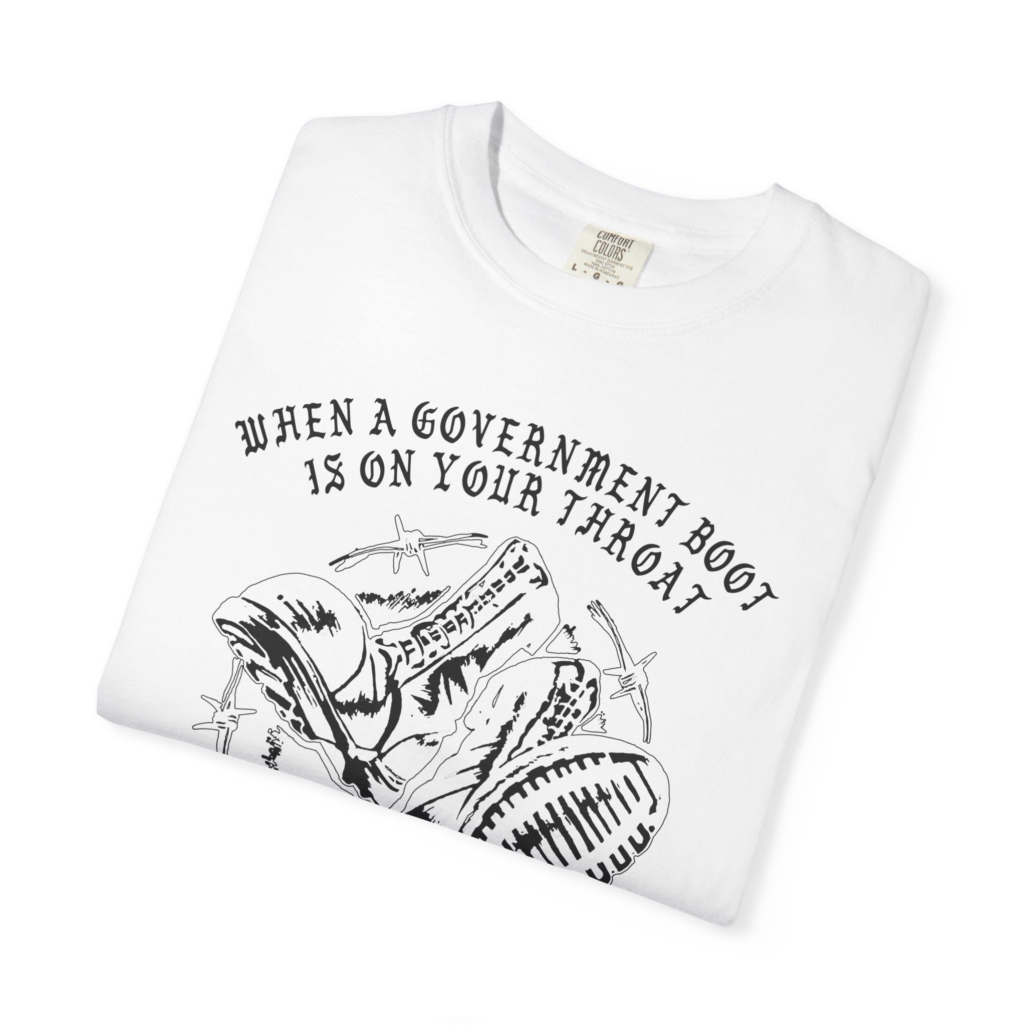 GOVERNMENT BOOTS WHITE TSHIRT