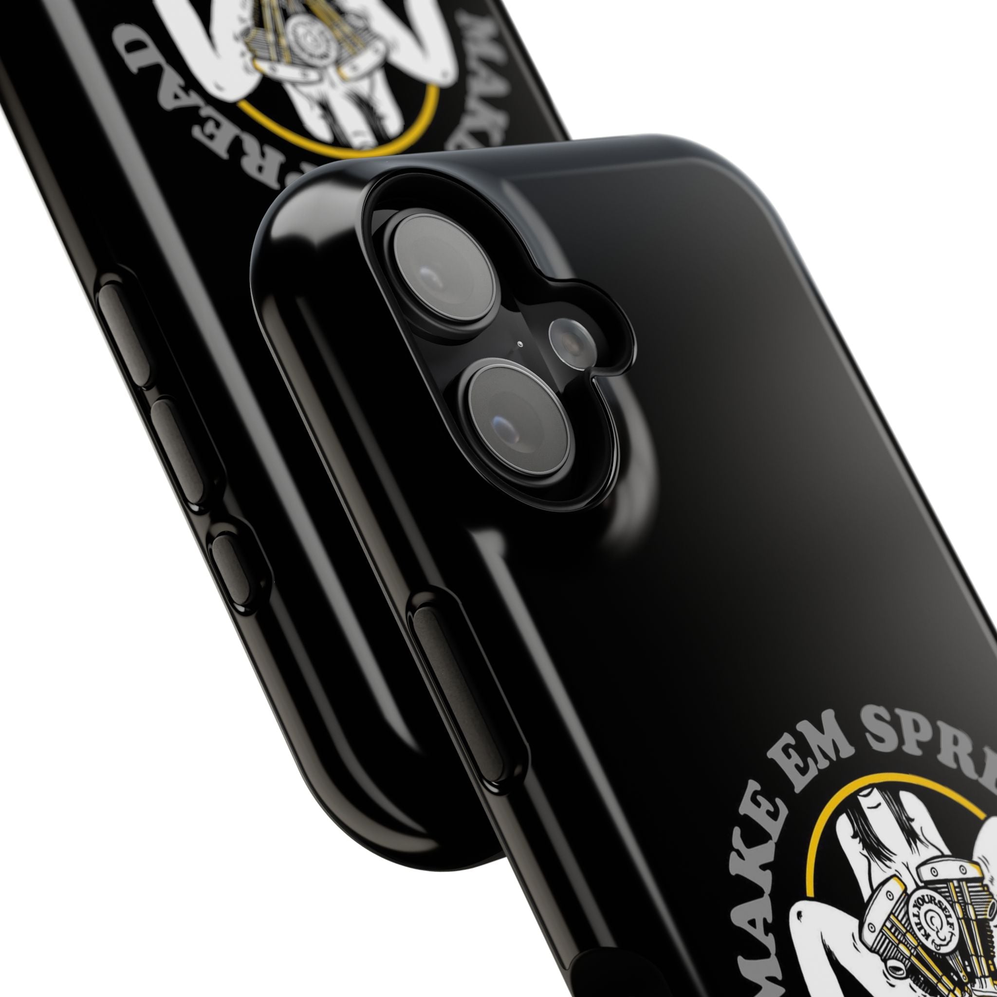 "Make 'Em Spread with a Shovelhead" phone case