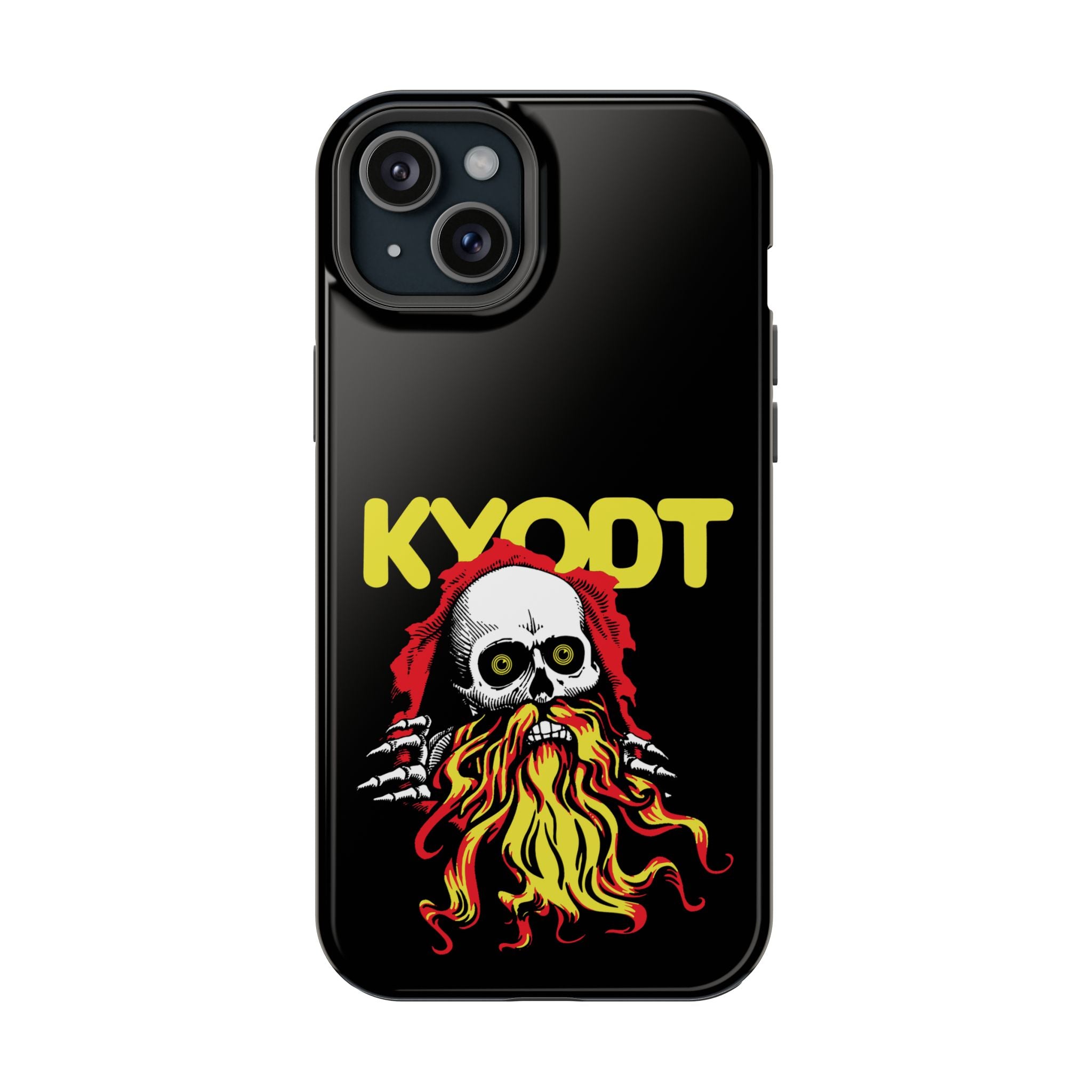 Impact-Resistant Phone Case — 'KYØDT' Flaming Skull Graphic