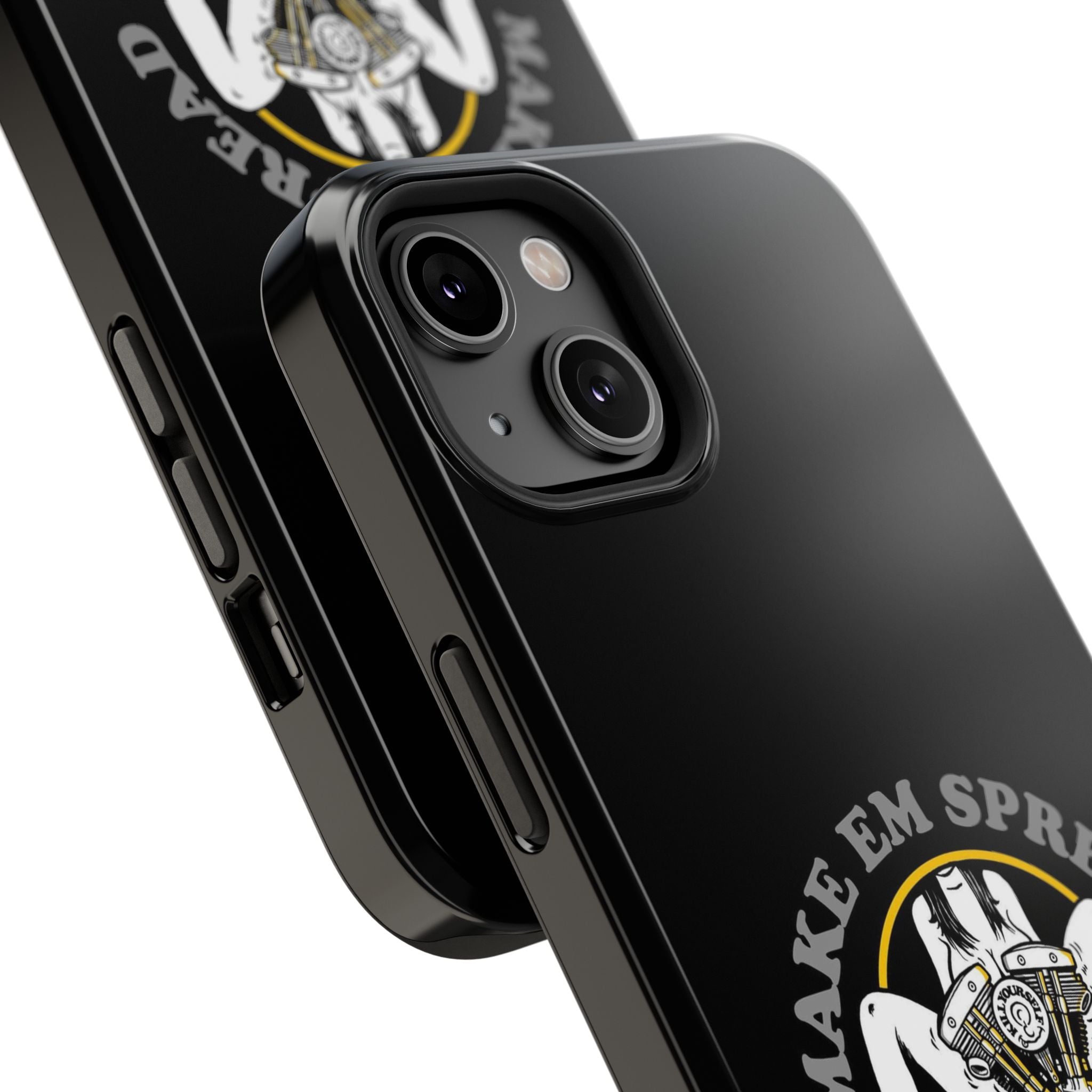 "Make 'Em Spread with a Shovelhead" phone case