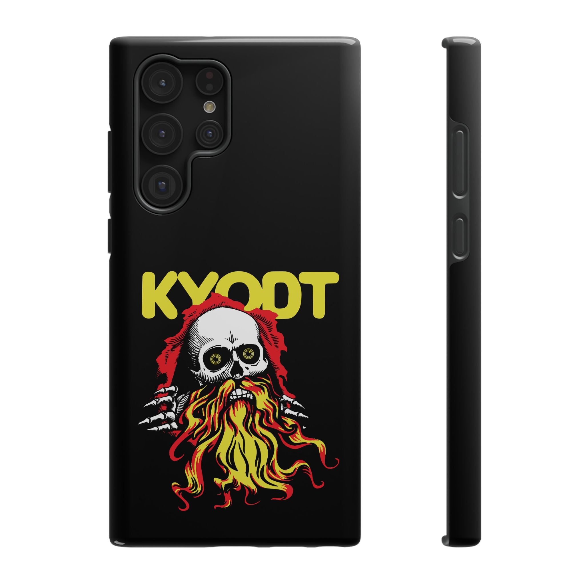 Impact-Resistant Phone Case — 'KYØDT' Flaming Skull Graphic