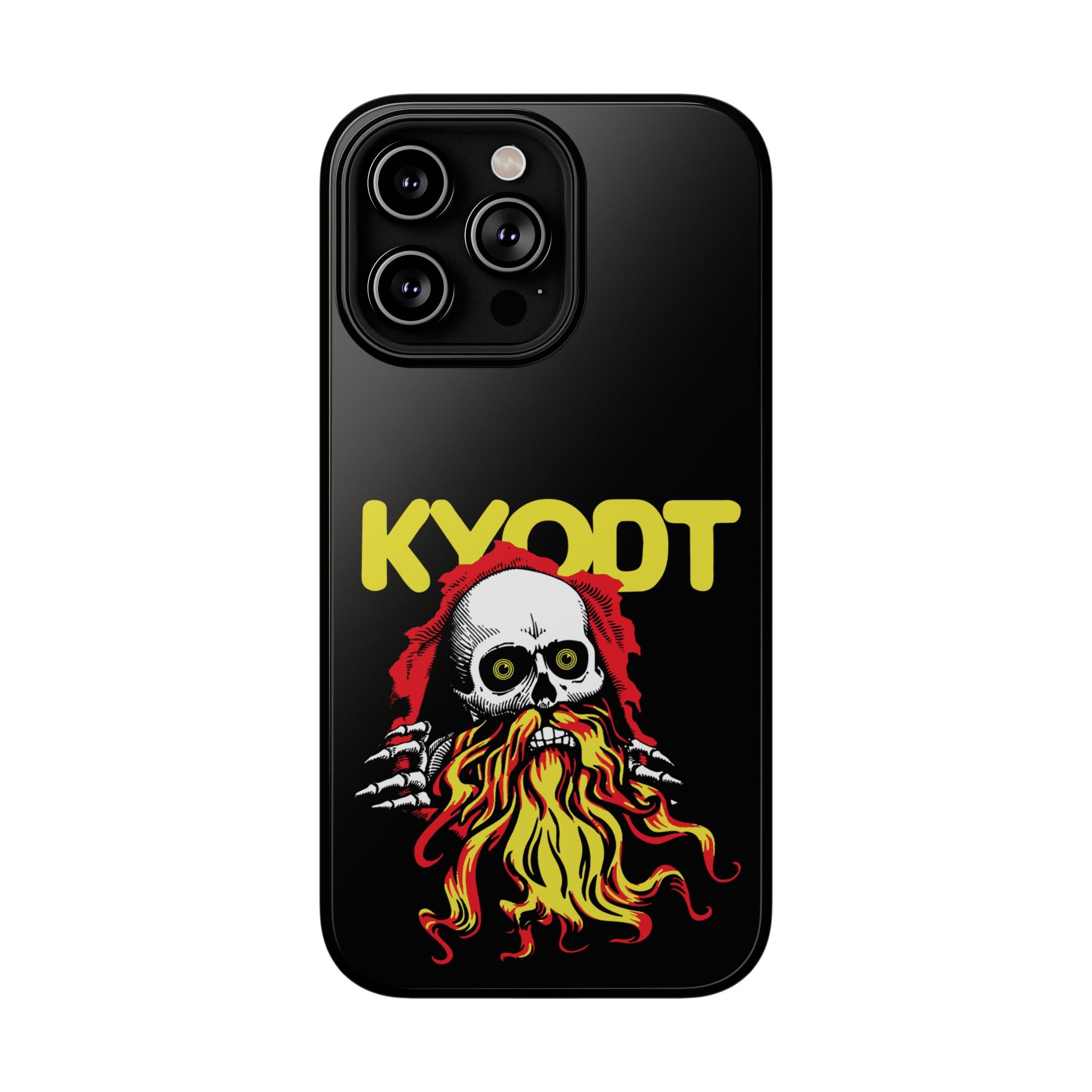 Impact-Resistant Phone Case — 'KYØDT' Flaming Skull Graphic