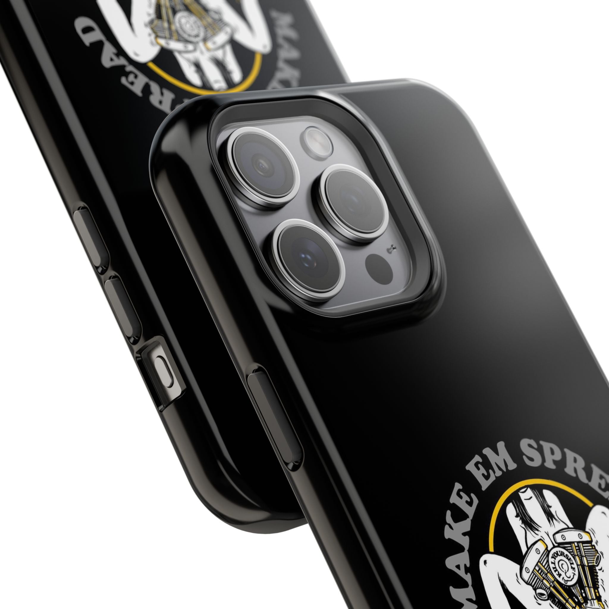 "Make 'Em Spread with a Shovelhead" phone case