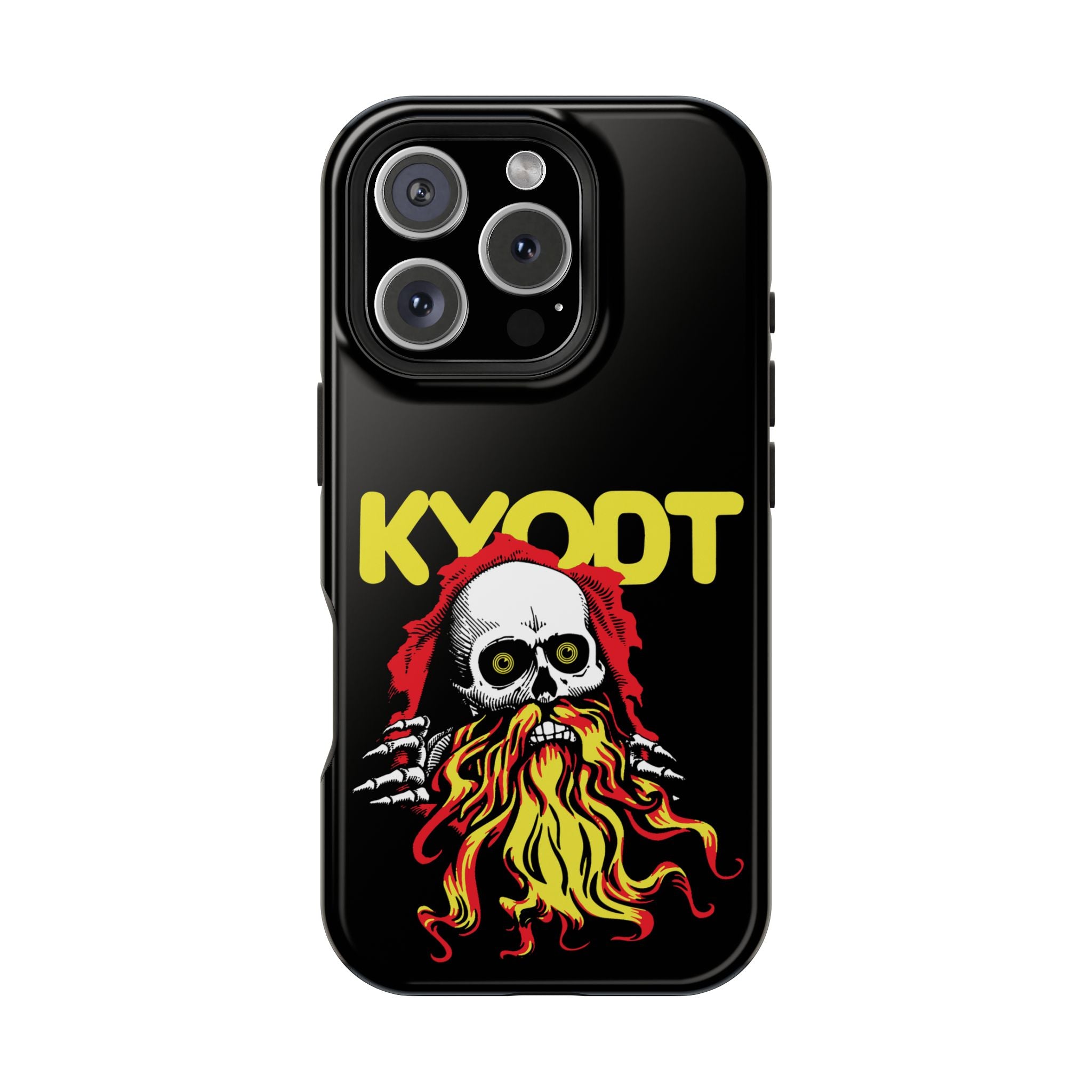 Impact-Resistant Phone Case — 'KYØDT' Flaming Skull Graphic