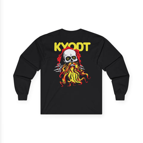 Kyoot Skull Beard Long Sleeve Tee — Horror Punk Graphic Shirt