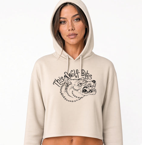THIS WOLF BITES WOMENS CROPPED HOODIE