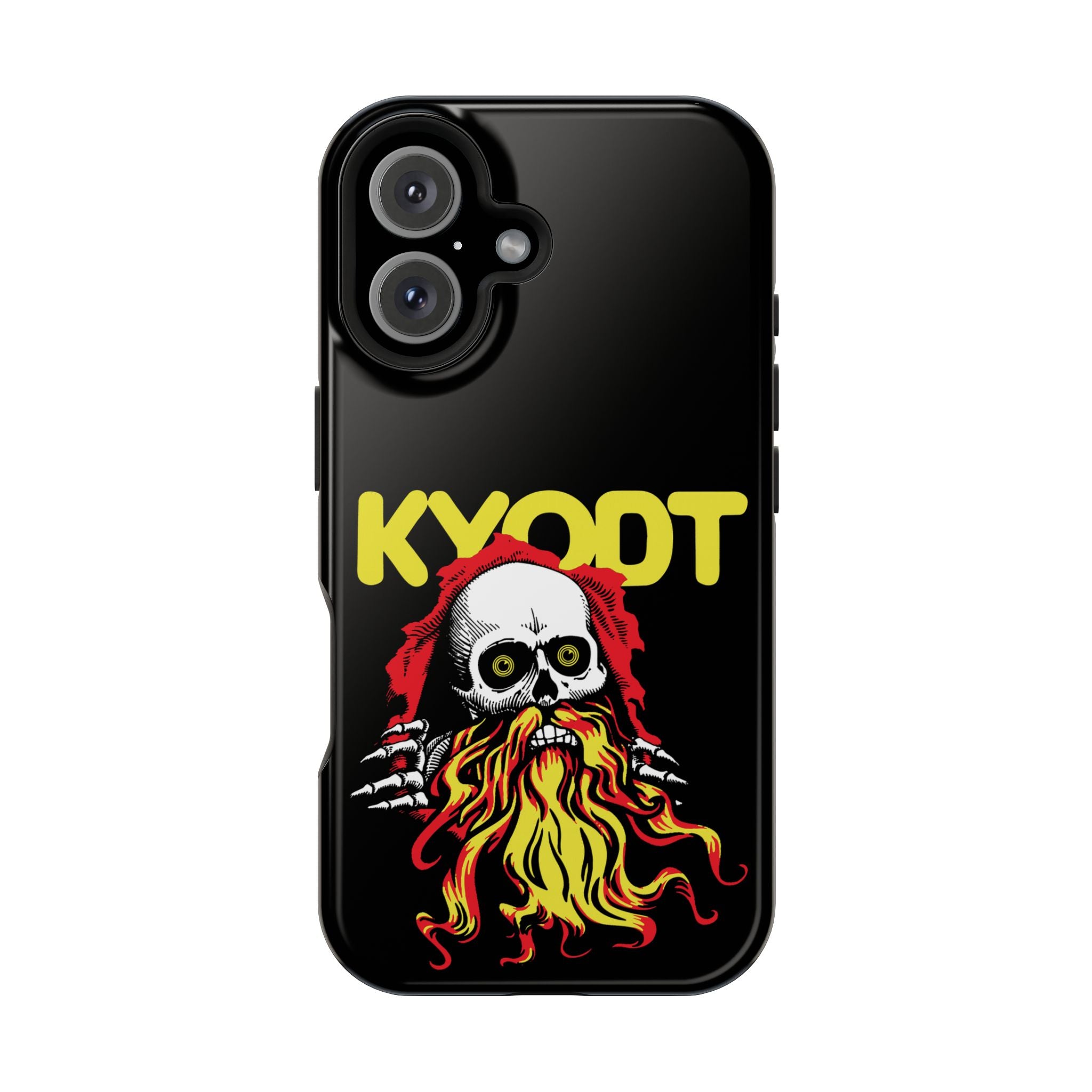 Impact-Resistant Phone Case — 'KYØDT' Flaming Skull Graphic