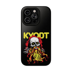 Impact-Resistant Phone Case — 'KYØDT' Flaming Skull Graphic