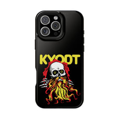 Impact-Resistant Phone Case — 'KYØDT' Flaming Skull Graphic