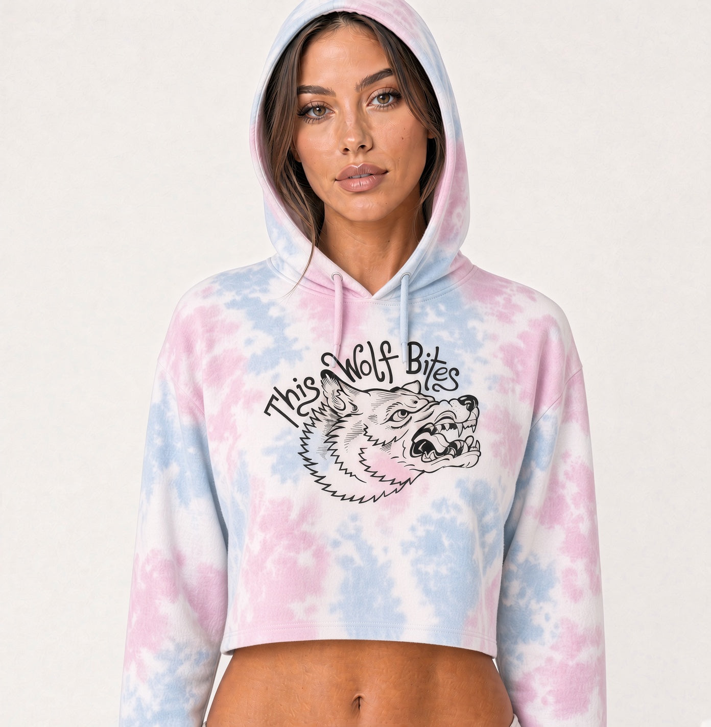 THIS WOLF BITES WOMENS CROPPED HOODIE