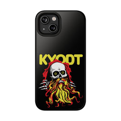 Impact-Resistant Phone Case — 'KYØDT' Flaming Skull Graphic