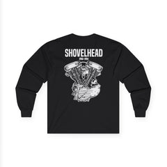 Shovelhead Engine Long Sleeve Tee — "Shovelhead" Motorcycle V-Twin Graphic