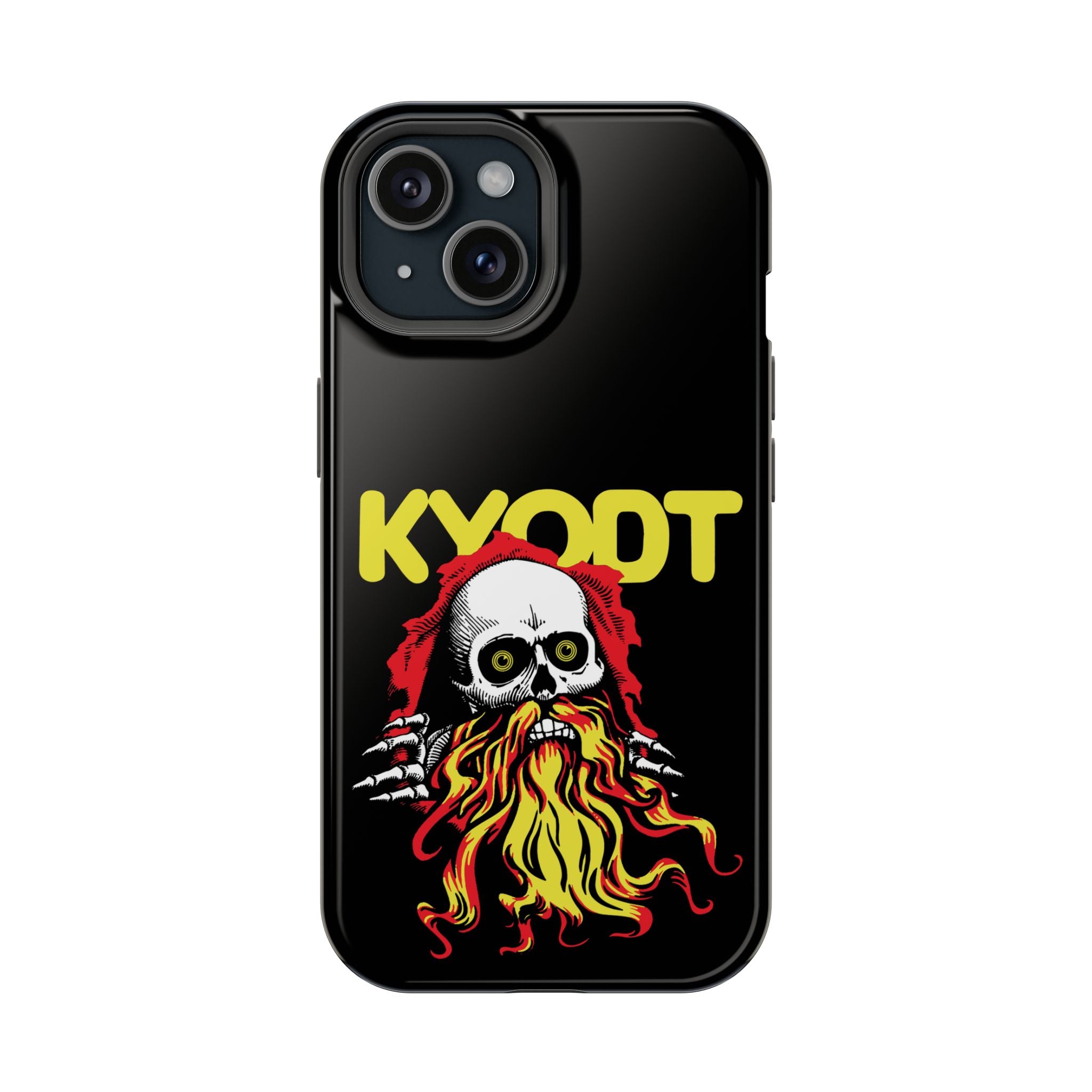 Impact-Resistant Phone Case — 'KYØDT' Flaming Skull Graphic
