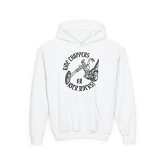 RIDE CHOPPERS OR KICK ROCKS Youth Hoodie