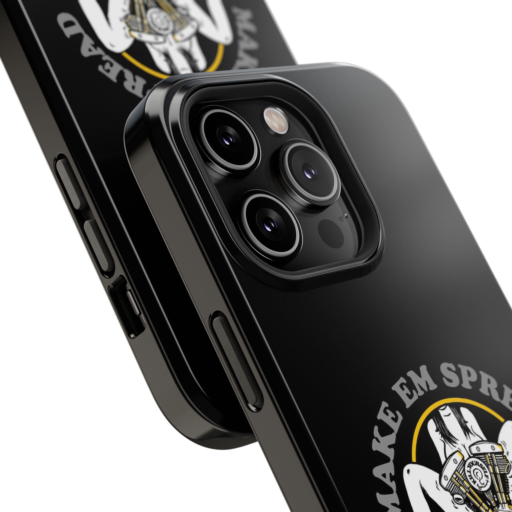 "Make 'Em Spread with a Shovelhead" phone case