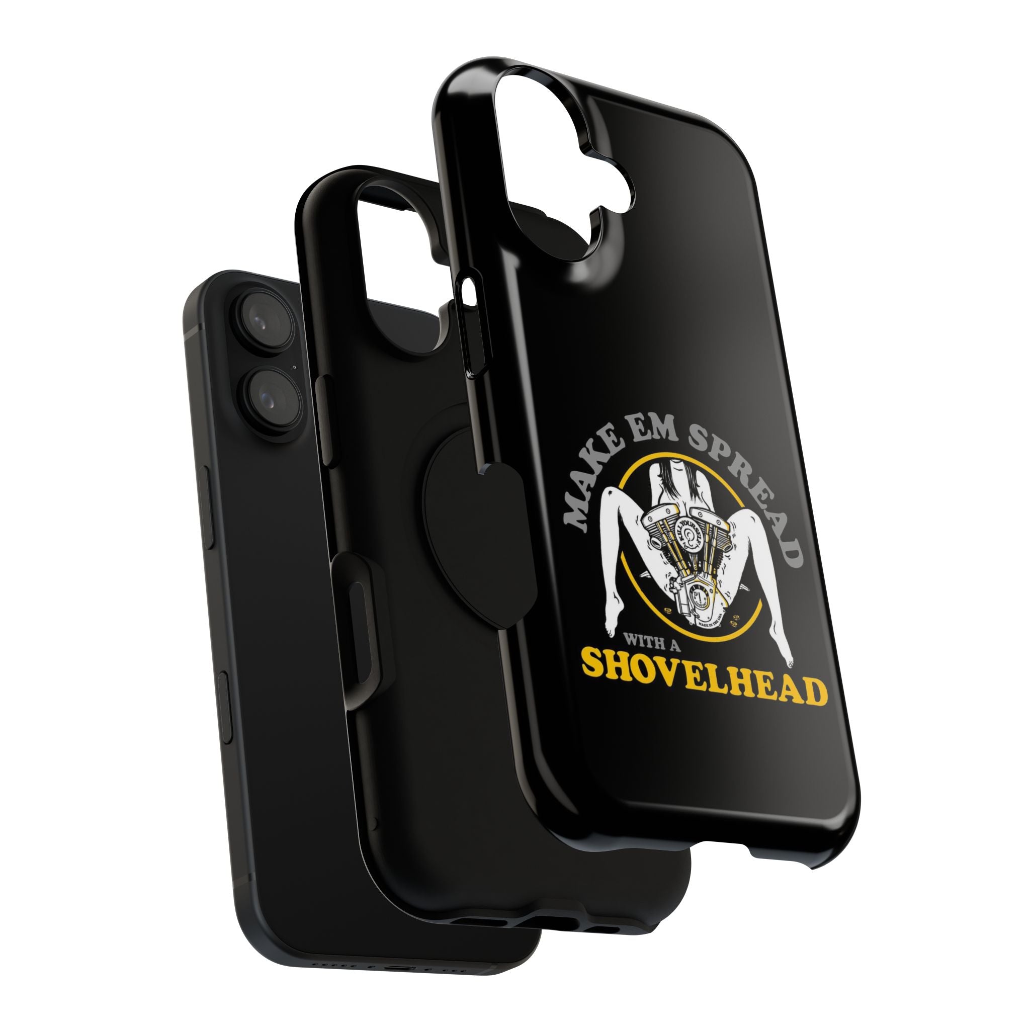 "Make 'Em Spread with a Shovelhead" phone case