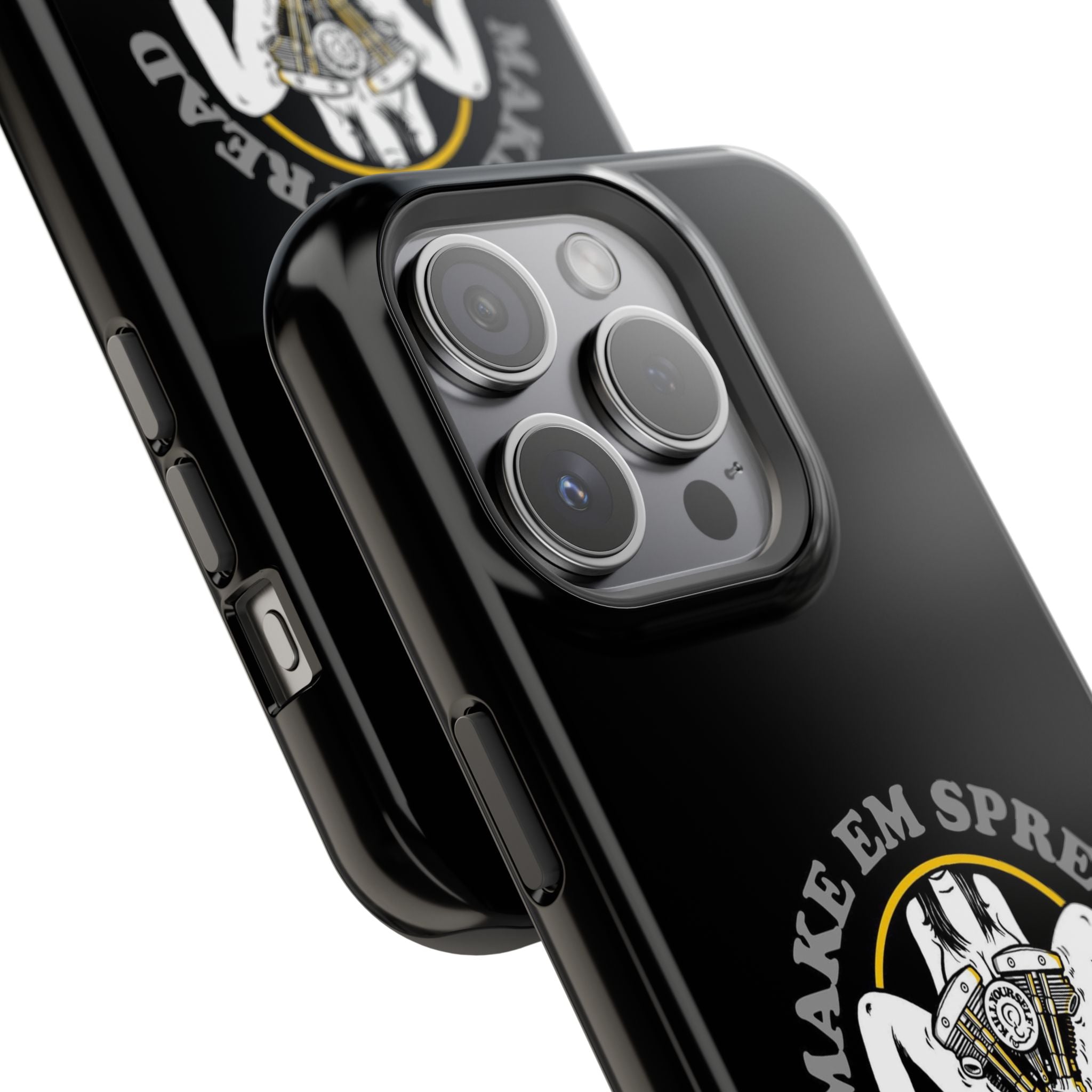 "Make 'Em Spread with a Shovelhead" phone case