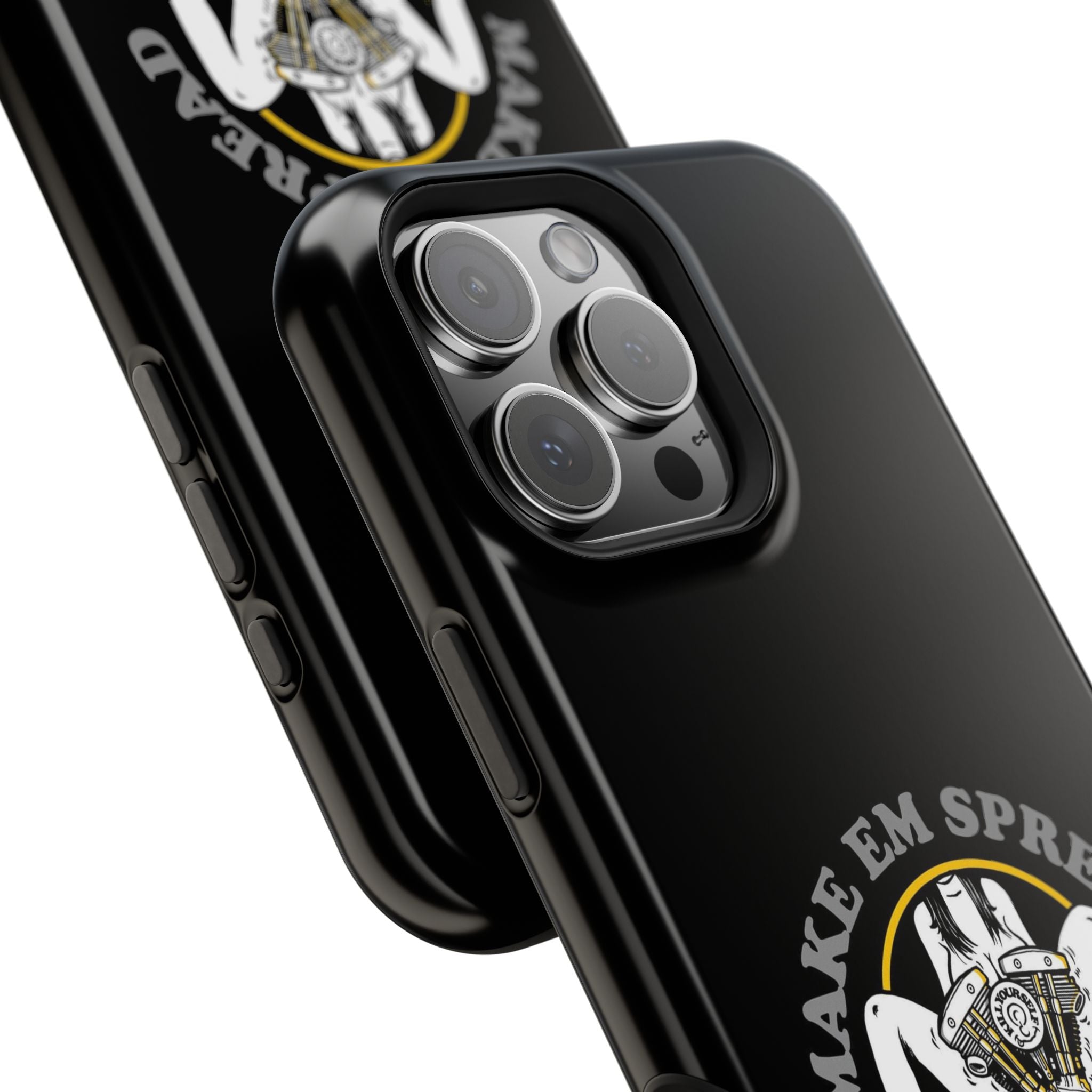 "Make 'Em Spread with a Shovelhead" phone case