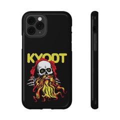 Impact-Resistant Phone Case — 'KYØDT' Flaming Skull Graphic