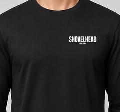 Shovelhead Engine Long Sleeve Tee — "Shovelhead" Motorcycle V-Twin Graphic
