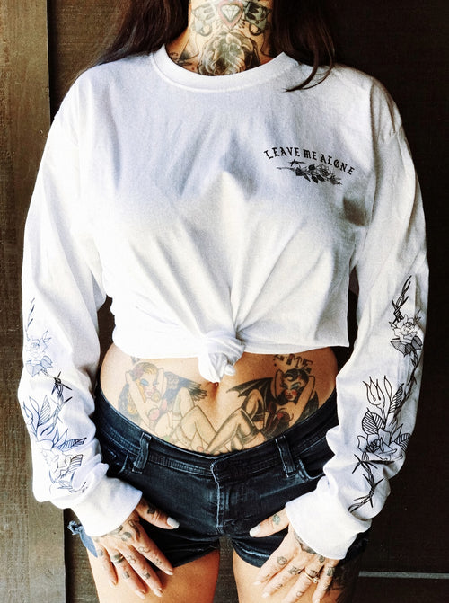ANTISOCIAL  white/ ash/ pink long sleeve