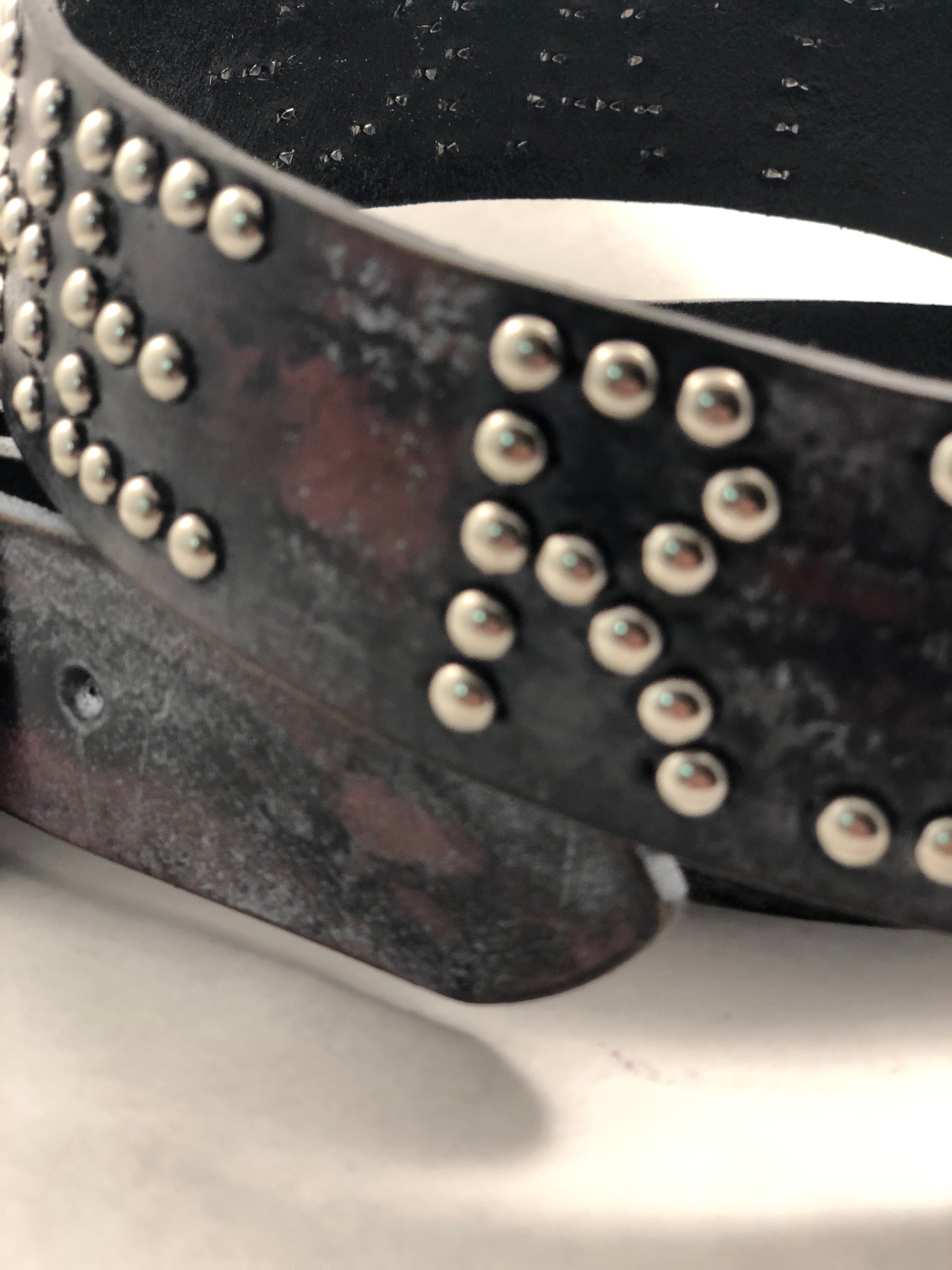 Custom Leather Studded Letter Belt
